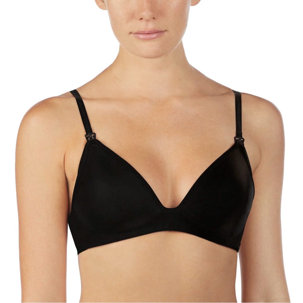 ON GOSSAMER Next To Nothing Wireless Nursing Bra 34D Black $44 Retail NWT
